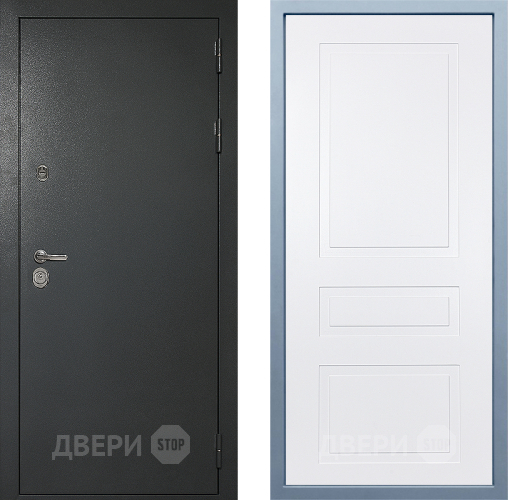 Входная металлическая Дверь Дива МД-40 Титан Н-13 Белый