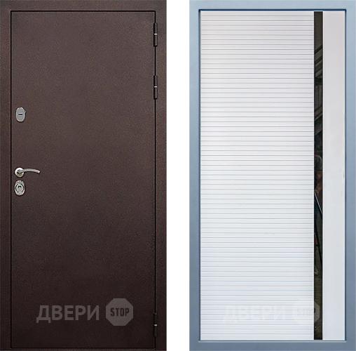 Входная металлическая Дверь Дива МД-40 Медь МХ-45 Белый матовый