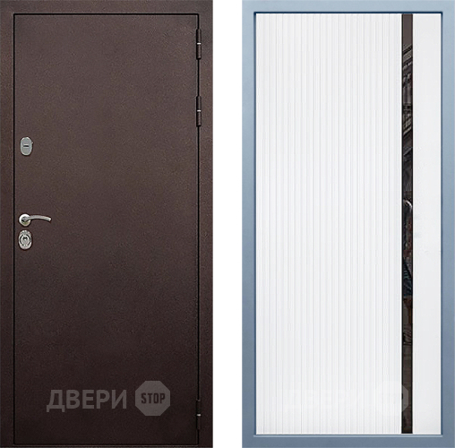 Входная металлическая Дверь Дива МД-40 Медь МХ-46 Белый матовый