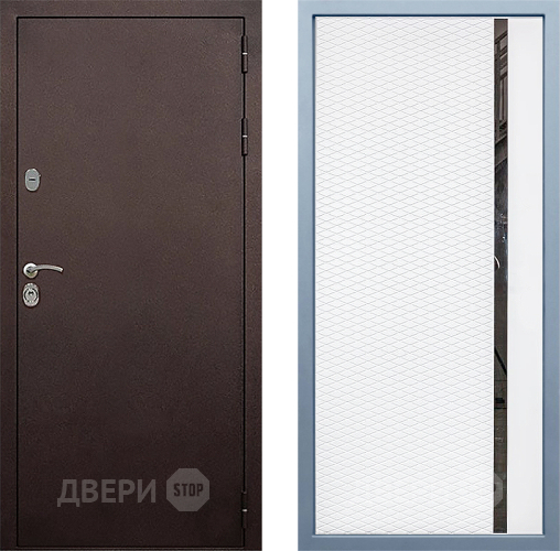 Входная металлическая Дверь Дива МД-40 Медь МХ-47 Белый матовый