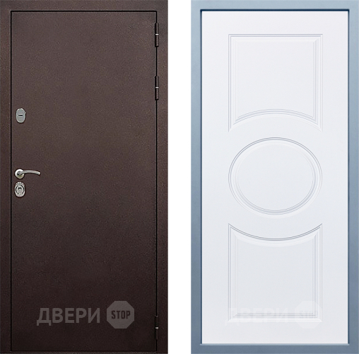 Входная металлическая Дверь Дива МД-40 Медь Д-8 Белый