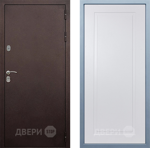 Входная металлическая Дверь Дива МД-40 Медь Н-10 Белый