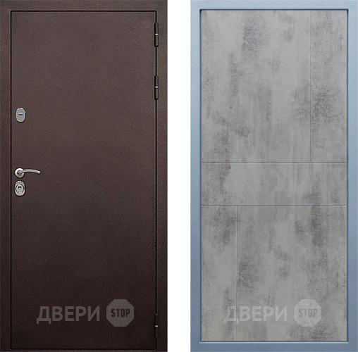 Входная металлическая Дверь Дива МД-40 Медь М-1 Бетон темный