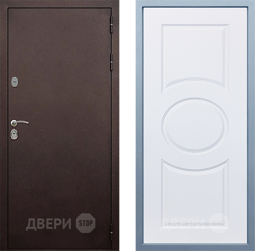Входная металлическая Дверь Дива МД-40 Медь М-30 Белый