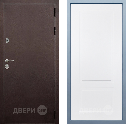 Входная металлическая Дверь Дива МД-40 Медь Н-7 Белый