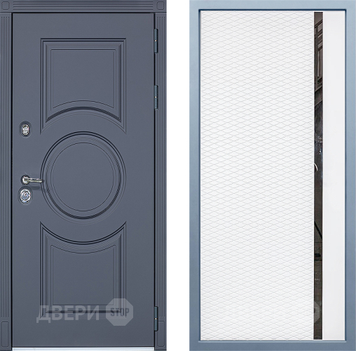 Входная металлическая Дверь Дива МХ-30 STR МХ-47 Белый матовый