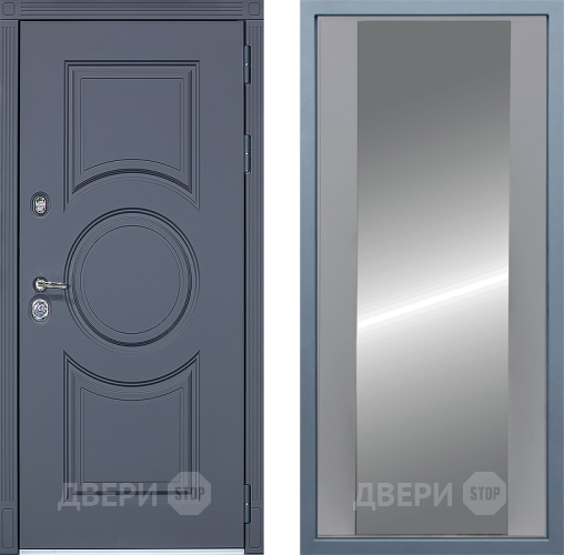 Входная металлическая Дверь Дива МХ-30 STR Д-15 Зеркало Силк Маус