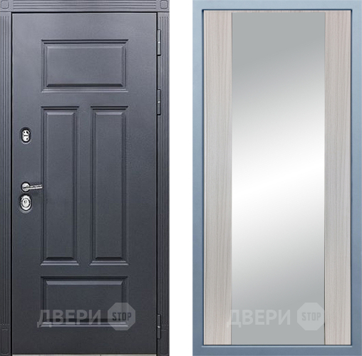 Входная металлическая Дверь Дива МХ-29 STR Д-15 Зеркало Сандал белый