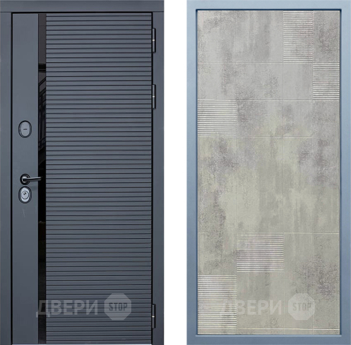 Входная металлическая Дверь Дива МХ-45 STR Д-4 Бетон темный