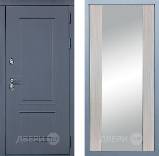 Входная металлическая Дверь Дива МХ-38 STR Д-15 Зеркало Сандал белый
