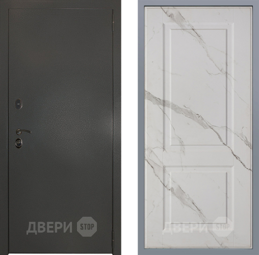 Дверь Заводские двери Эталон 3к антик серебро Доррен Мрамор белый