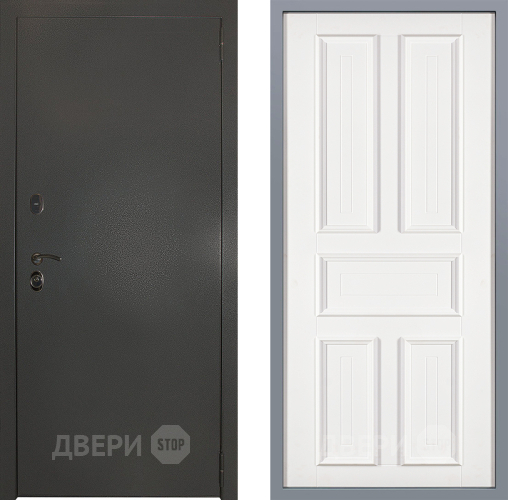 Дверь Заводские двери Эталон 3к антик серебро Уругвай Белый софт