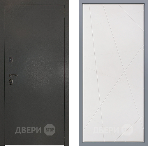 Дверь Заводские двери Эталон 3к антик серебро Флитта Белый софт