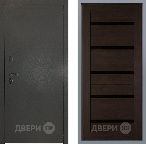 Дверь Заводские двери Эталон 3к антик серебро СБ-1 орех тисненый
