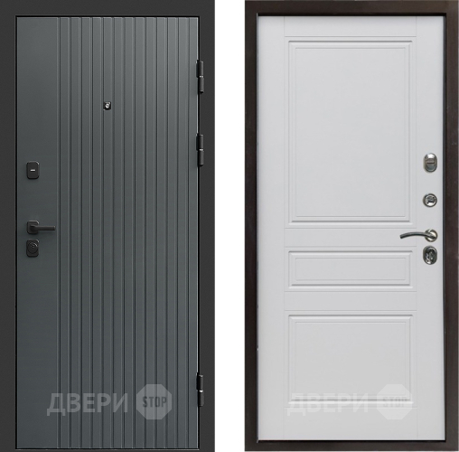 Входная металлическая Дверь Престиж Tvist Grey Классика Белый матовый