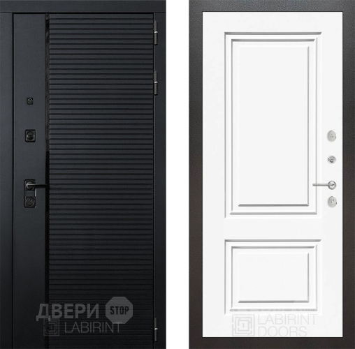 Входная металлическая Дверь Лабиринт (LABIRINT) Piano 26 Белый (RAL-9003)