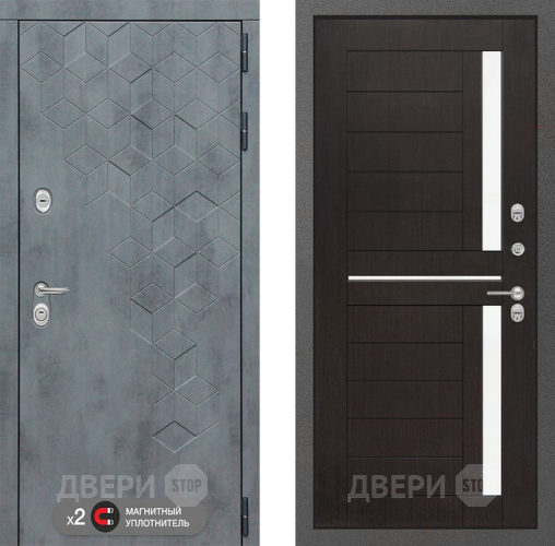 Входная металлическая Дверь Лабиринт (LABIRINT) Бетон 02 Венге