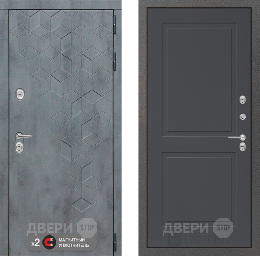 Входная металлическая Дверь Лабиринт (LABIRINT) Бетон 11 Графит софт