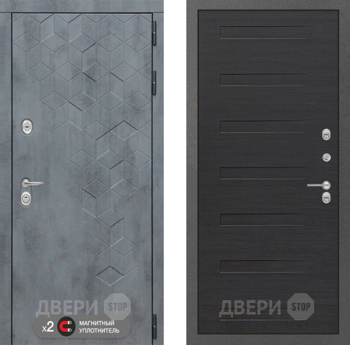 Входная металлическая Дверь Лабиринт (LABIRINT) Бетон 14 Эковенге поперечный