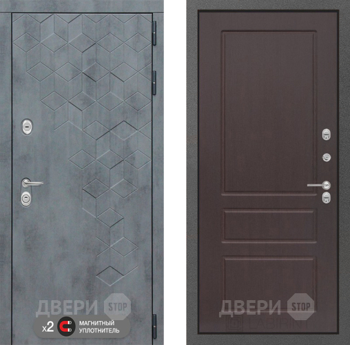 Входная металлическая Дверь Лабиринт (LABIRINT) Бетон 03 Орех премиум