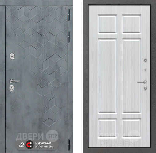 Входная металлическая Дверь Лабиринт (LABIRINT) Бетон 08 Кристалл вуд