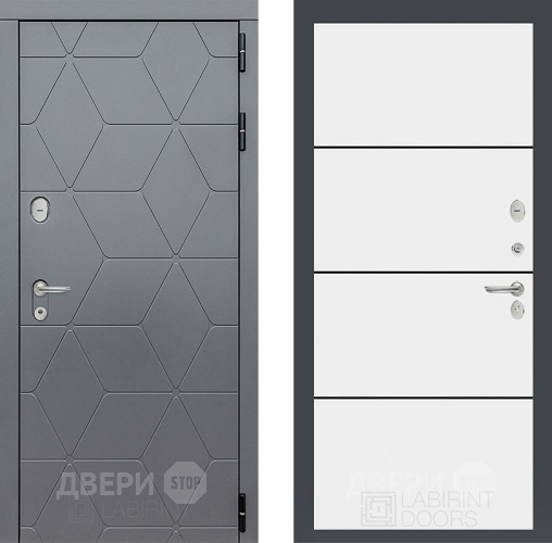 Входная металлическая Дверь Лабиринт (LABIRINT) Cosmo 25 Белый софт