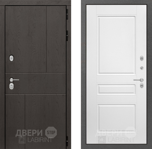 Входная металлическая Дверь Лабиринт (LABIRINT) Urban 03 Белый софт
