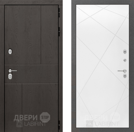 Входная металлическая Дверь Лабиринт (LABIRINT) Urban 24 Белый софт