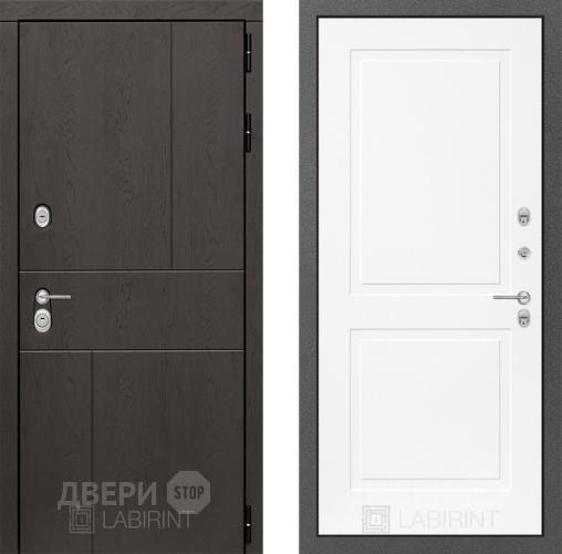 Входная металлическая Дверь Лабиринт (LABIRINT) Urban 11 Белый софт