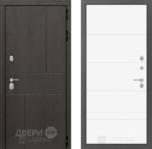 Входная металлическая Дверь Лабиринт (LABIRINT) Urban 13 Белый софт