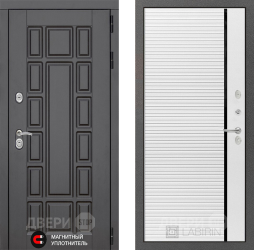 Входная металлическая Дверь Лабиринт (LABIRINT) New York 22 Белый софт