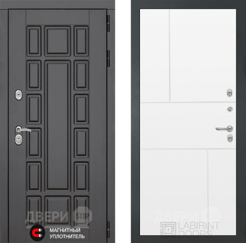 Входная металлическая Дверь Лабиринт (LABIRINT) New York 21 Белый софт