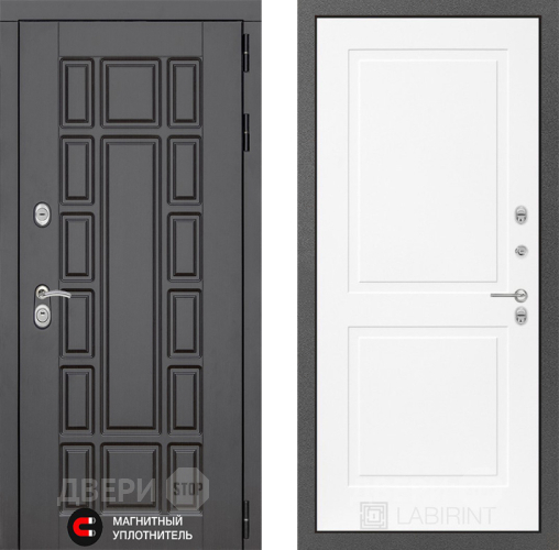 Входная металлическая Дверь Лабиринт (LABIRINT) New York 11 Белый софт