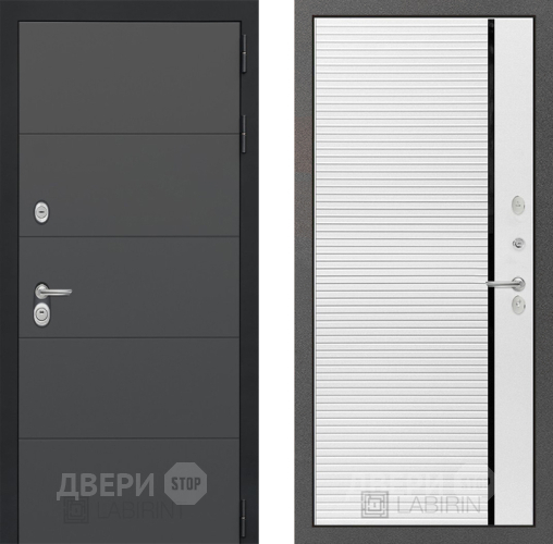 Входная металлическая Дверь Лабиринт (LABIRINT) Art 22 Белый софт