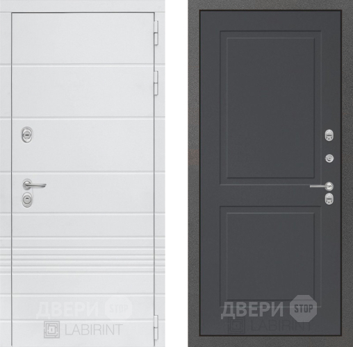 Входная металлическая Дверь Лабиринт (LABIRINT) Трендо 11 Графит софт