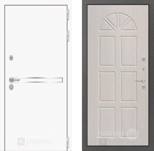 Входная металлическая Дверь Лабиринт (LABIRINT) Лайн White 15 VINORIT Алмон 25