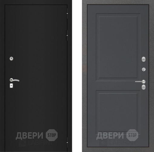 Входная металлическая Дверь Лабиринт (LABIRINT) Classic шагрень черная 11 Графит софт