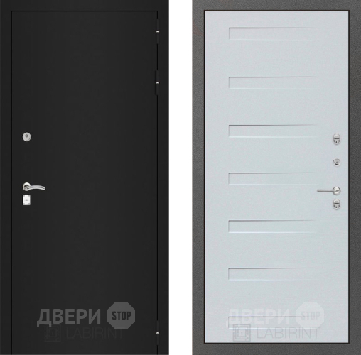 Входная металлическая Дверь Лабиринт (LABIRINT) Classic шагрень черная 14 Дуб кантри белый горизонтальный