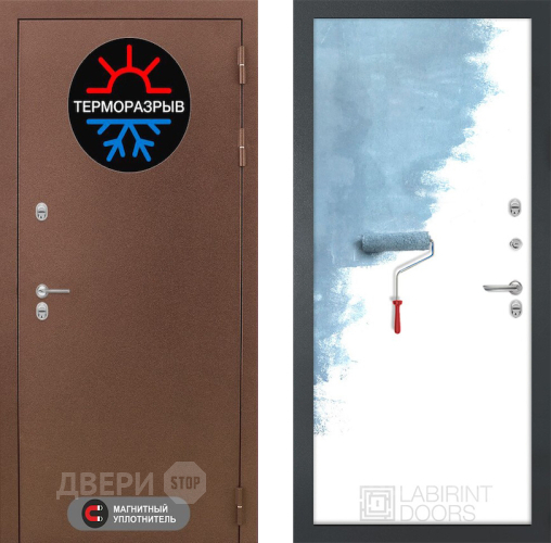 Входная металлическая Дверь Лабиринт (LABIRINT) Термо Магнит 28 Под покраску