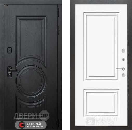 Входная металлическая Дверь Лабиринт (LABIRINT) Гранд 26 Белый (RAL-9003)