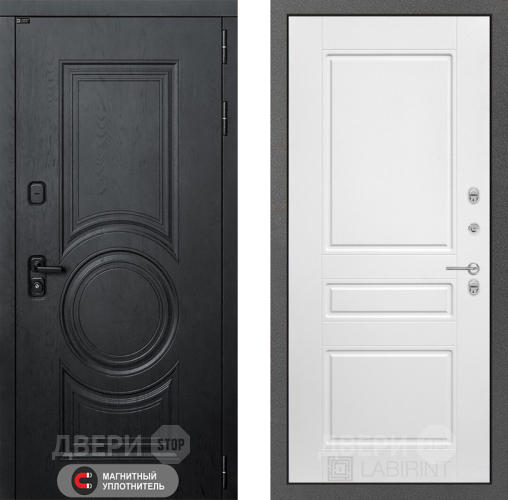 Входная металлическая Дверь Лабиринт (LABIRINT) Гранд 03 Белый софт