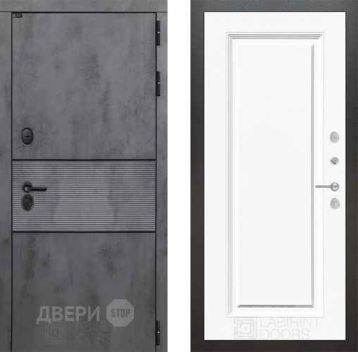 Входная металлическая Дверь Лабиринт (LABIRINT) Инфинити 27 Белый (RAL-9003)