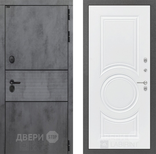 Входная металлическая Дверь Лабиринт (LABIRINT) Инфинити 23 Белый софт