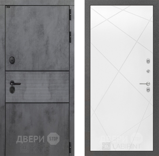 Входная металлическая Дверь Лабиринт (LABIRINT) Инфинити 24 Белый софт