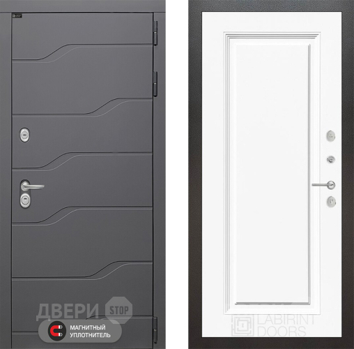 Дверь Лабиринт (LABIRINT) Ривер 27 Белый (RAL-9003)