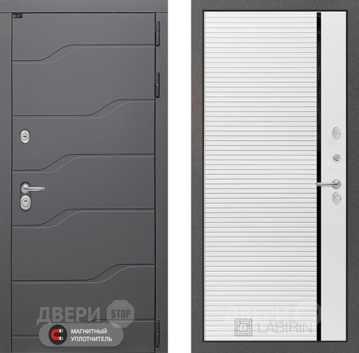 Входная металлическая Дверь Лабиринт (LABIRINT) Ривер 22 Белый софт