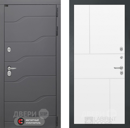 Входная металлическая Дверь Лабиринт (LABIRINT) Ривер 21 Белый софт