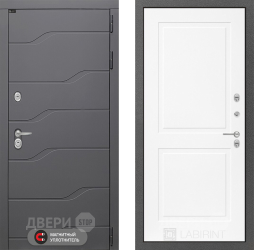 Входная металлическая Дверь Лабиринт (LABIRINT) Ривер 11 Белый софт