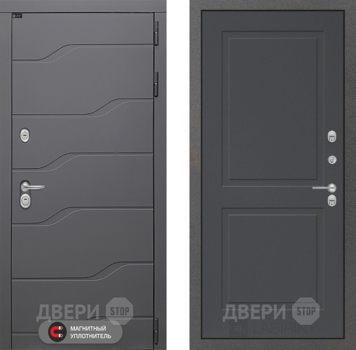 Входная металлическая Дверь Лабиринт (LABIRINT) Ривер 11 Графит софт
