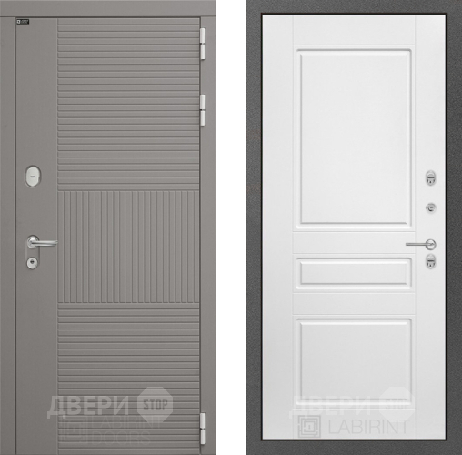 Входная металлическая Дверь Лабиринт (LABIRINT) Формо 03 Белый софт